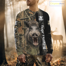 Load image into Gallery viewer, Personalized Wild Hog Hunting Camo Custom Name Best Gifts for Hunters, Boar Hunting Clothes NBT115