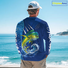 Load image into Gallery viewer, Mahi Mahi Fishing Custom Long Sleeve Performance Fishing Shirts, Mahi Mahi Saltwater Fishing Shirt NBT721
