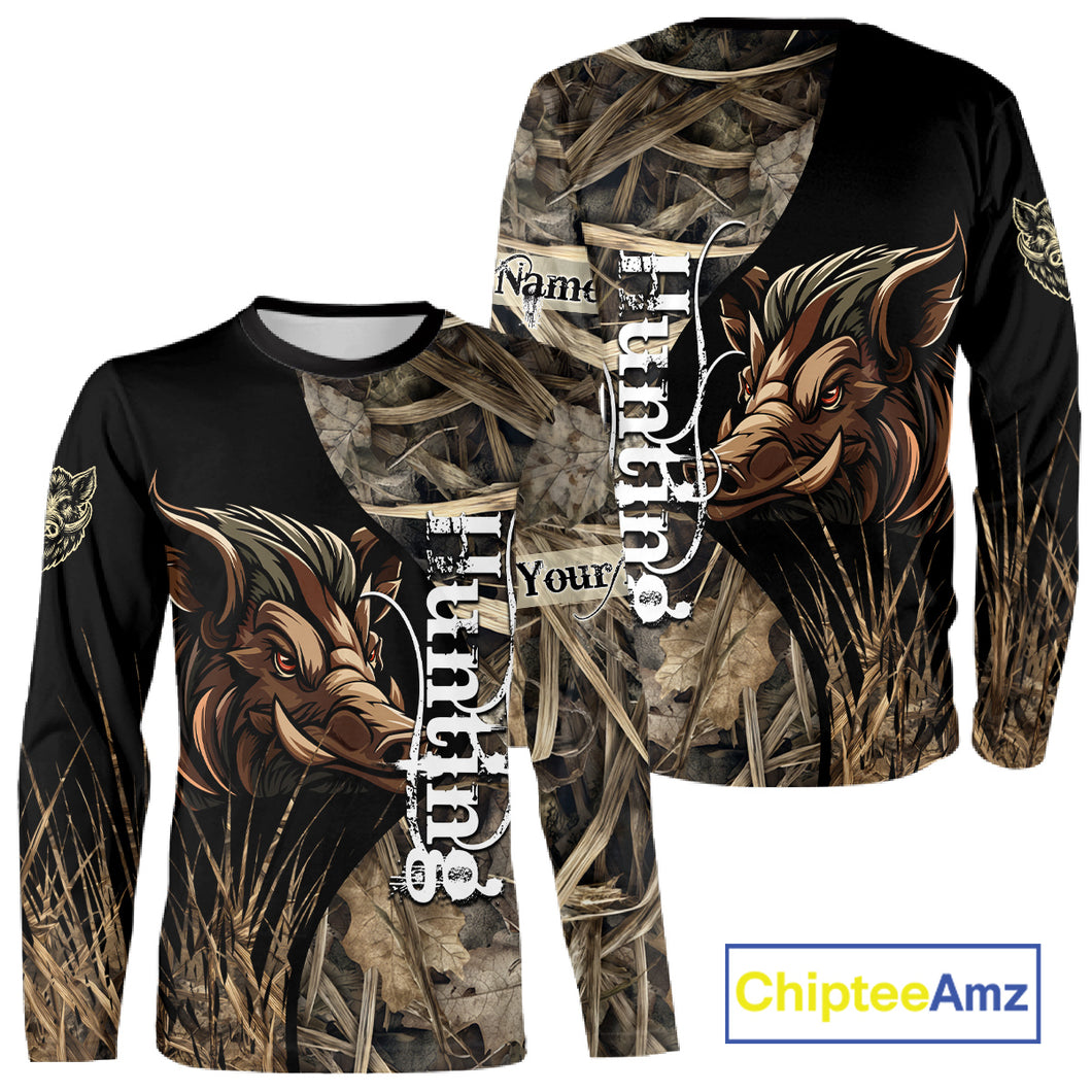 Beautiful Wild Boar Hunting Grass Camo Shirts for Hunters, Boar Hunting Clothing, Hunting Gifts NBT209