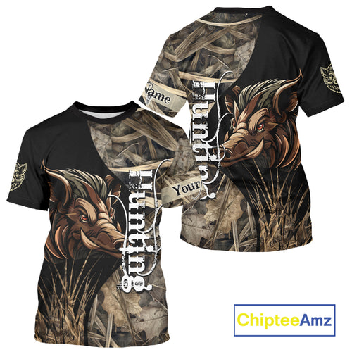 Beautiful Wild Boar Hunting Grass Camo Shirts for Hunters, Boar Hunting Clothing, Hunting Gifts NBT209