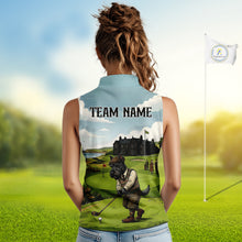 Load image into Gallery viewer, Scottish Terrier Womens Sleeveless Polo Golf Shirts, Vintage Dog Shirt, Dad Golf Gift NBT609