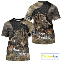 Load image into Gallery viewer, Wild Boar Hunting Camouflage Personalized Shirts for Boar Hunter, Hunting Gifts NBT127