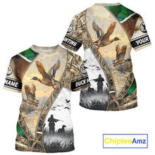 Load image into Gallery viewer, Custom Mallard Duck Hunting Camo 3D Printed Shirts, Personalized Duck Hunting Gifts NBT131