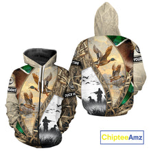 Load image into Gallery viewer, Custom Mallard Duck Hunting Camo 3D Printed Shirts, Personalized Duck Hunting Gifts NBT131
