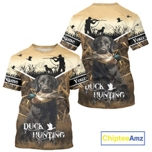 Load image into Gallery viewer, Duck Hunting Camo Shirt with Black Labrador Retriever for Duck Hunter - Best Duck Hunting Gifts NBT136
