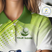 Load image into Gallery viewer, Funny White And Green Alligator Golf Polo Shirts For Women Custom Team Alligator Golf Outfit NBT508