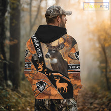 Load image into Gallery viewer, Deer Hunting Orange Camouflage 3D Printing Custom Name Shirts, Best Deer Hunting Shirts for Men NBT152