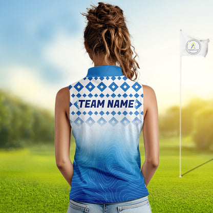 Personalized Green Sleeveless Golf Polos Shirts For Women Custom Golf Ball Women Golf Tops NBT535