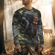 Load image into Gallery viewer, Grim Reaper US Flag Deer Hunting Hoodie, Longsleeve Shirt, Gifts for Hunters NBT07