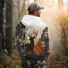 Load image into Gallery viewer, Whitetail Buck Hunting Hoodie, Longsleeve Shirt, Autumn Brown Camo, Perfect Hunter Gifts NBT15
