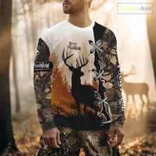 Load image into Gallery viewer, Whitetail Buck Hunting Hoodie, Longsleeve Shirt, Autumn Brown Camo, Perfect Hunter Gifts NBT15