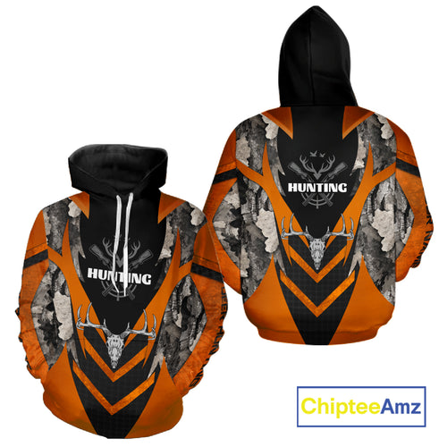 Deer Hunting Shirts Burnt Orange Camo With Deer Skull - Best Gift Ideas for Hunter NBT20