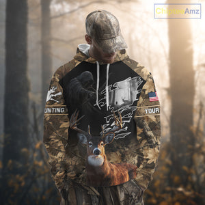Brown Camo Grim Reaper Whitetail Deer Hunting Shirt – Bow Hunting Apparel for Men, Hunter Gifts NBT28