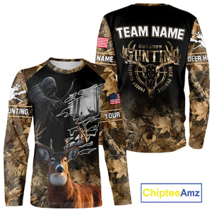 Brown Camo Grim Reaper Whitetail Deer Hunting Shirt – Bow Hunting Apparel for Men, Hunter Gifts NBT28