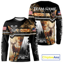 Load image into Gallery viewer, Red Deer Hunting Autumn Camo Custom Name American Flag - Best Gift Ideas for Hunters NBT40