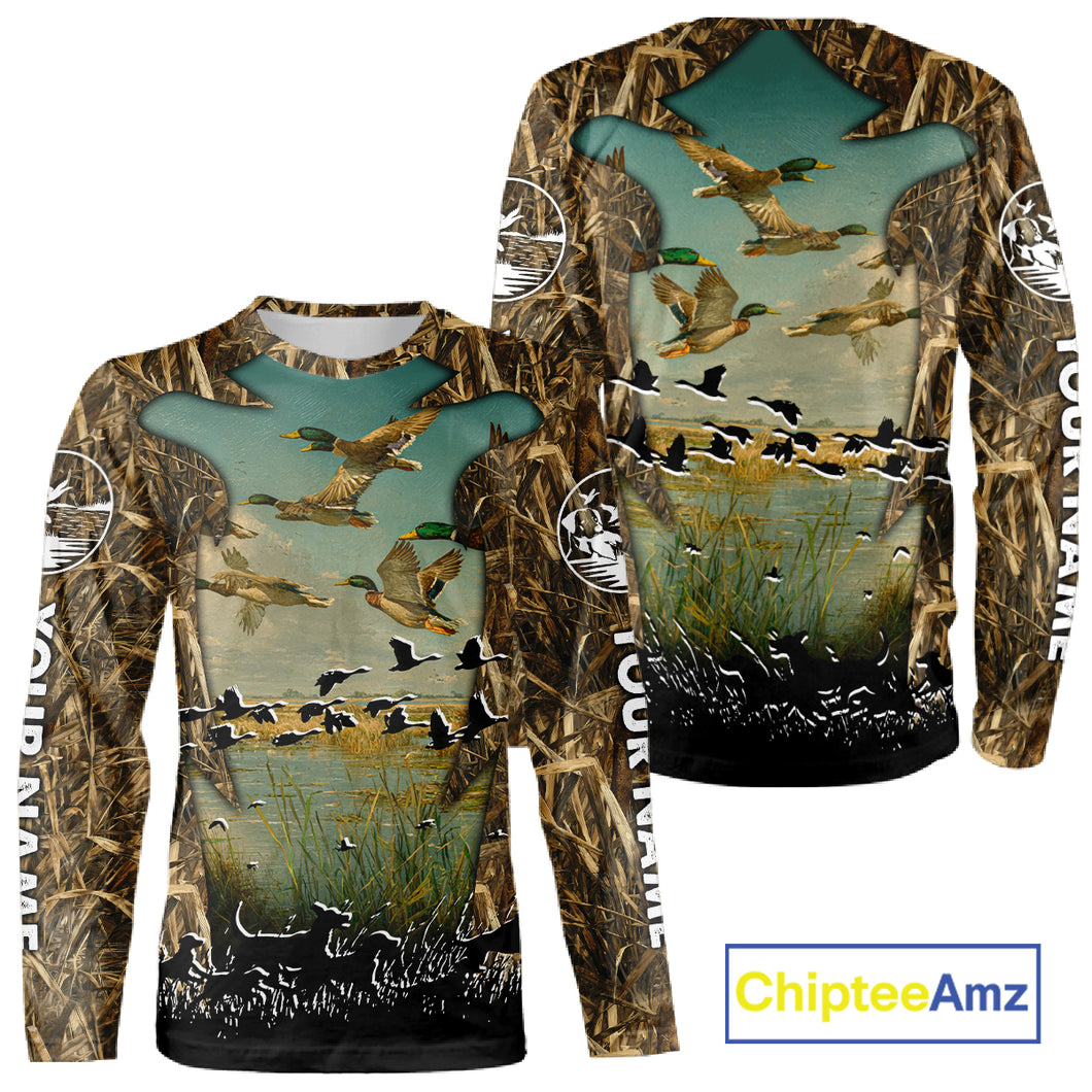 Waterfowl Duck Hunting Camouflage 3D Printing Shirts, Personalized Duck Hunting Shirts NBT137