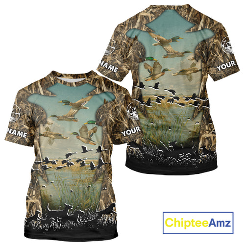 Waterfowl Duck Hunting Camouflage 3D Printing Shirts, Personalized Duck Hunting Shirts NBT137