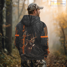 Load image into Gallery viewer, Custom Shadow Buck Black Camo Deer Hunting Shirts for Men, Deer Hunting Crew Clothes NBT54