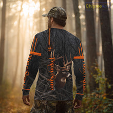 Load image into Gallery viewer, Custom Shadow Buck Black Camo Deer Hunting Shirts for Men, Deer Hunting Crew Clothes NBT54