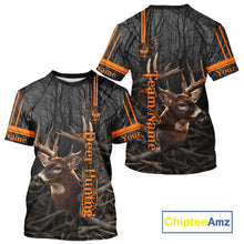Load image into Gallery viewer, Custom Shadow Buck Black Camo Deer Hunting Shirts for Men, Deer Hunting Crew Clothes NBT54