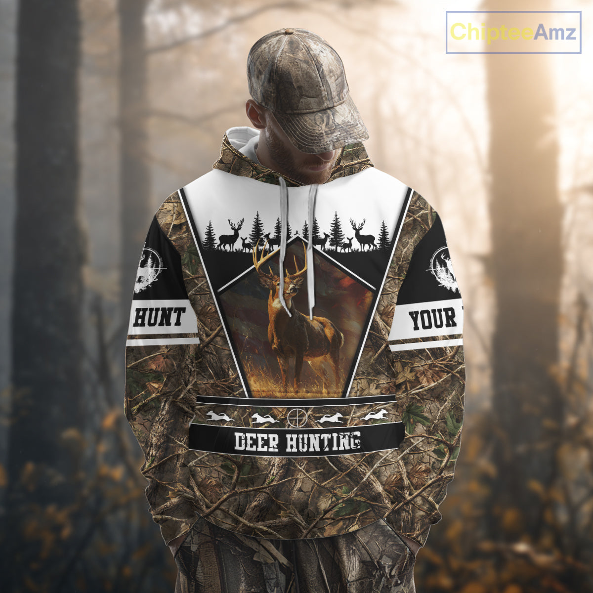 Whitetail Deer Camo 3D All Over Printed Shirts, Deer Hunting Crew Outfit, Hunting Gifts NBT63