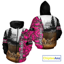 Load image into Gallery viewer, Deer Hunting Pink Camo Custom Name 3D All Over Print Shirts, Hunting Gifts NBT66
