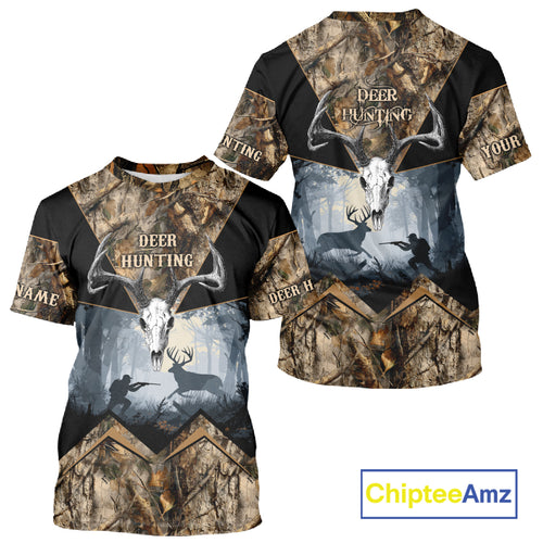 Custom 3D Deer Hunting Forest Camo with Big Buck Shirt for Men, Best Hunting Gifts for Hunters NBT72