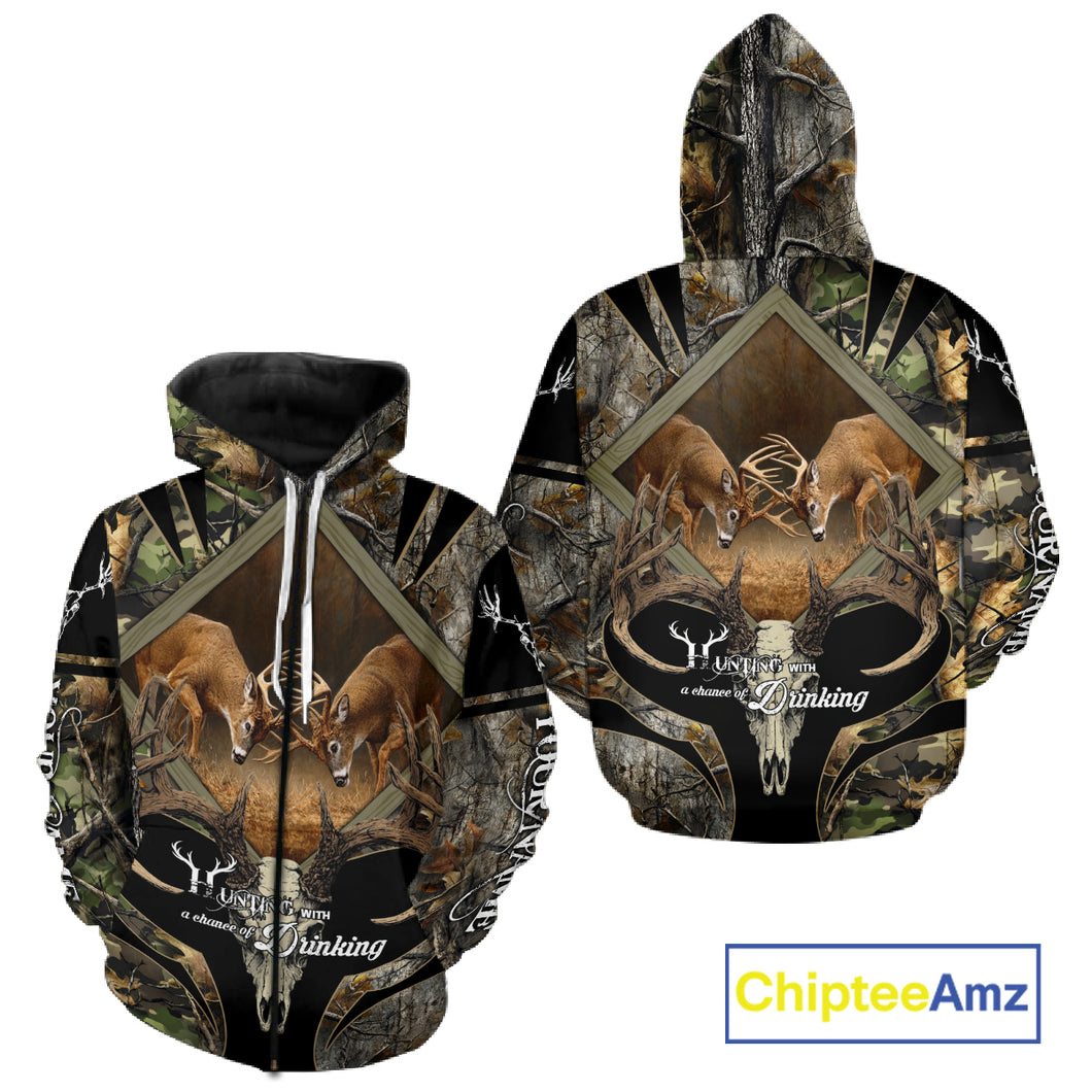 Personalized Mule Deer Hunting Forest Camo 3D All Over Printed Shirts, Best Deer Hunting Gifts for Men NBT77