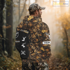 Custom Deer Hunting Brown Camo Shirts for Men, Hunting Gifts, Camouflage Deer Hunting Shirts NBT83