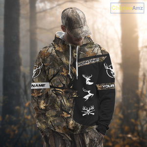 Custom Deer Hunting Fall Camo Shirts for Men, Hunting Gifts, Camouflage Deer Hunting Shirts NBT84