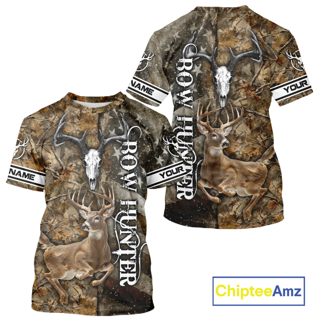 Best Deer Hunting American Flag Custom Camo Shirts for Deer Season, Hunting Shirts for Men NBT89