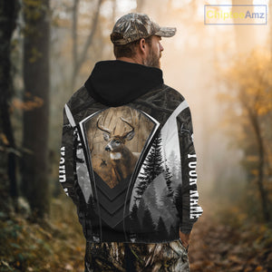 Beautiful Whitetail Deer Hunting Dark Camo 3D All Over Printed Shirts, Hunting Gifts for Men NBT86