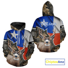 Load image into Gallery viewer, Deer Hunting Camo Texas Flag 3D All Over Print Shirts for Deer Hunter, Hunting Gifts for Men NBT23