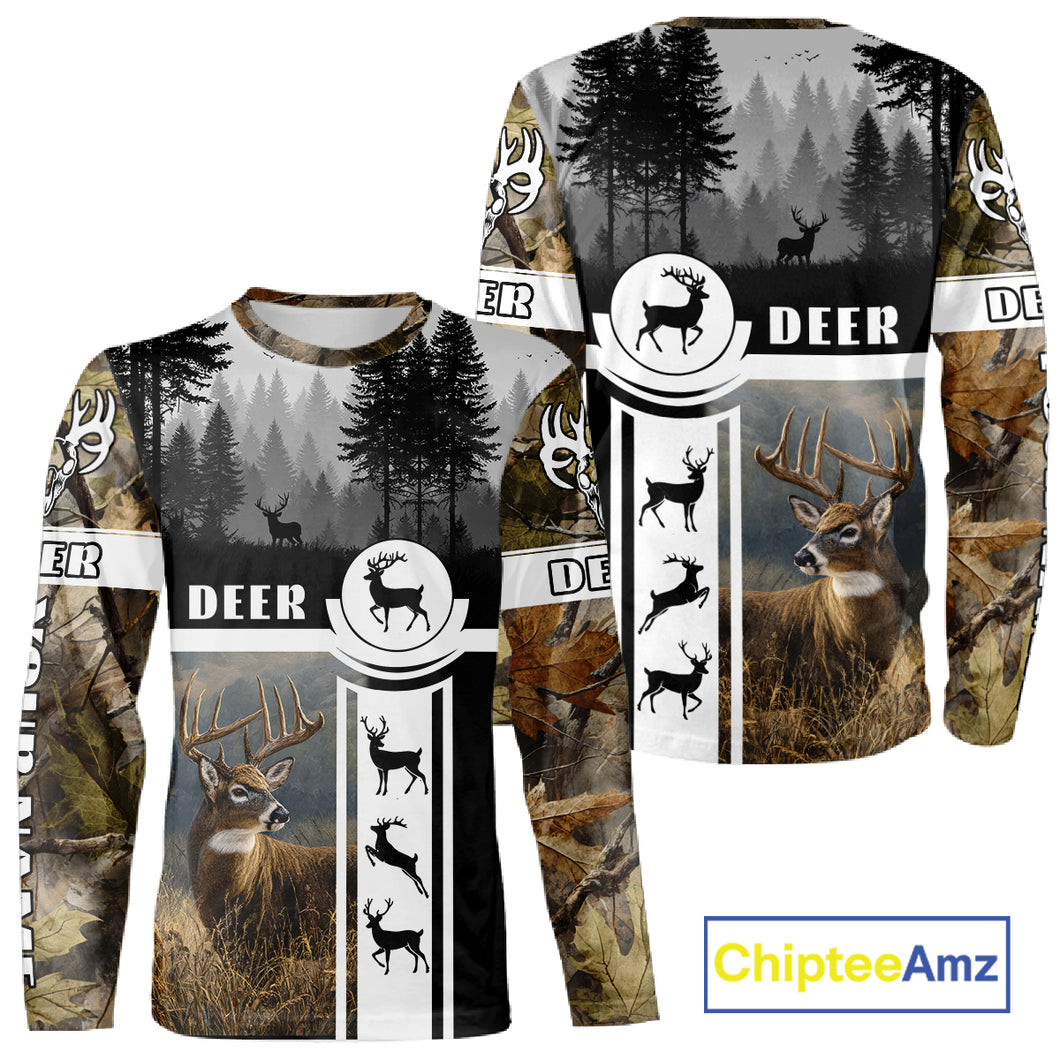 Deer Hunting Brown Camouflage Custom Shirts, Camouflage Deer Shirt, Hunting Gifts NBT74