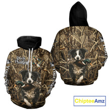 Load image into Gallery viewer, Custom Border Collies Duck Hunting Camo 3D Printed Shirts, Duck Hunting Apparel, Hunting Gifts NBT191