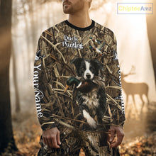 Load image into Gallery viewer, Custom Border Collies Duck Hunting Camo 3D Printed Shirts, Duck Hunting Apparel, Hunting Gifts NBT191