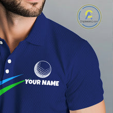 Load image into Gallery viewer, Blue Funny Golf Ball Custom Team Polo Shirt, Personalized Mens Golf Polo Shirt, Golf Lovers Gift NBT604