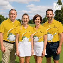 Load image into Gallery viewer, Yellow Funny Golf Ball Custom Team Polo Shirt, Personalized Mens Golf Polo Shirt, Golf Lovers Gift NBT606