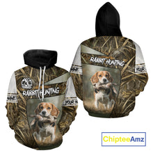 Load image into Gallery viewer, Rabbit Hunting Beagle Dog Camouflage Custom Name 3D Shirts, Rabbit Hunting Clothing for Men NBT215
