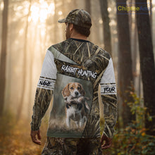 Load image into Gallery viewer, Rabbit Hunting Beagle Dog Camouflage Custom Name 3D Shirts, Rabbit Hunting Clothing for Men NBT215