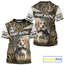 Load image into Gallery viewer, Rabbit Hunting Beagle Dog Camouflage Custom Name 3D Shirts, Rabbit Hunting Clothing for Men NBT215