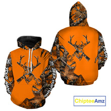 Load image into Gallery viewer, Whitetail Deer Hunting Orange Camo 3D Printed Shirts, Personalized Hunting Shirt NBT217
