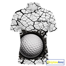 Load image into Gallery viewer, Golf Ball Breaking Polo Shirt, Black And White Cracking Pattern Polo Shirt, Best Golf Gift For Men NBT542