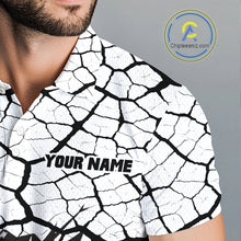 Load image into Gallery viewer, Golf Ball Breaking Polo Shirt, Black And White Cracking Pattern Polo Shirt, Best Golf Gift For Men NBT542
