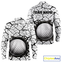Load image into Gallery viewer, Golf Ball Breaking Polo Shirt, Black And White Cracking Pattern Polo Shirt, Best Golf Gift For Men NBT542