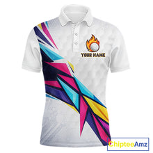 Load image into Gallery viewer, Mens Golf Polo Shirts Custom Name Golf Shirts For Men, White Golf Shirts, Gift For Golf Lovers NBT549