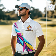 Load image into Gallery viewer, Mens Golf Polo Shirts Custom Name Golf Shirts For Men, White Golf Shirts, Gift For Golf Lovers NBT549