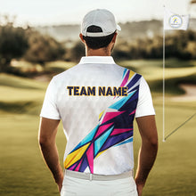 Load image into Gallery viewer, Mens Golf Polo Shirts Custom Name Golf Shirts For Men, White Golf Shirts, Gift For Golf Lovers NBT549