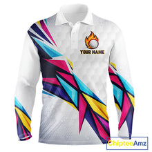 Load image into Gallery viewer, Mens Golf Polo Shirts Custom Name Golf Shirts For Men, White Golf Shirts, Gift For Golf Lovers NBT549