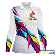 Load image into Gallery viewer, Womens Golf Polo Shirts Custom Name Golf Shirts For Women, White Golf Shirts, Gift For Golf Lovers NBT549